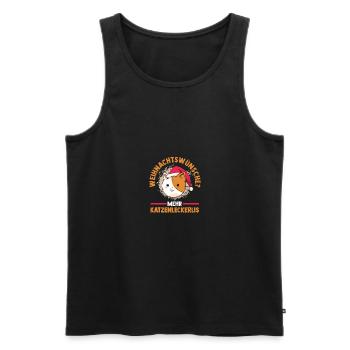 Père Noël Fête de Noël Noël Chats - Débardeur bio Premium Homme - noir - Devant - AI Model Male 178 light (178cm)