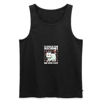 Père Noël Fête de Noël Noël Chats - Débardeur bio Premium Homme - noir - Devant - AI Model Male 178 light (178cm)