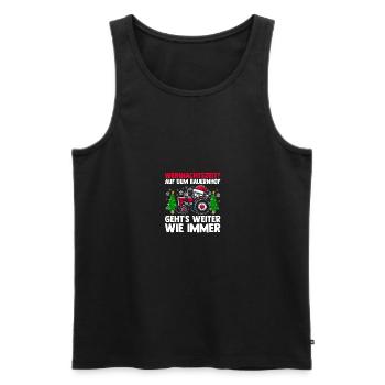 Santa Claus Tractor Christmas Party Farmer Construction - Men's Premium Organic Tank Top - black - Front - Michal (187cm)