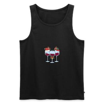 Wein Glühwein Weinglas Weihnachts - Männer Premium Bio Tank Top - Schwarz - Vorne - Michal (187cm)
