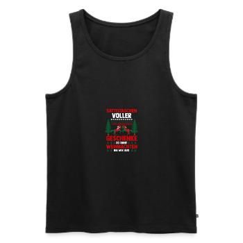 Père Noël Noël équitation cavalier chevaux - Débardeur bio Premium Homme - noir - Devant - Michal (187cm)