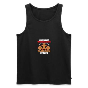 Santa Claus Christmas Christmas Party Cookies - Men's Premium Organic Tank Top - black - Front - AI Model Male 178 light (178cm)