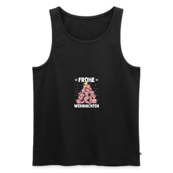 Merry Christmas Axolotl Christmas Tree - Men's Premium Organic Tank Top - black - Front - AI Model Male 178 light (178cm)