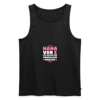 Mama Von 2 Kindern - Männer Premium Bio Tank Top - Schwarz - Vorne - Michal (187cm)