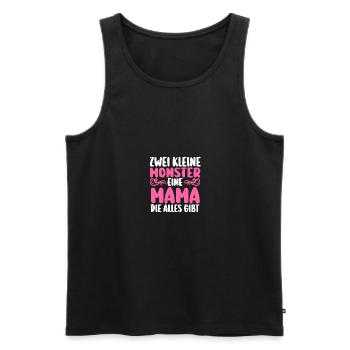 Mama Von 2 Kindern - Männer Premium Bio Tank Top - Schwarz - Vorne - Michal (187cm)