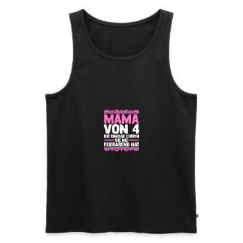 Maman de 4 enfants - Débardeur bio Premium Homme - noir - Devant - Michal (187cm)