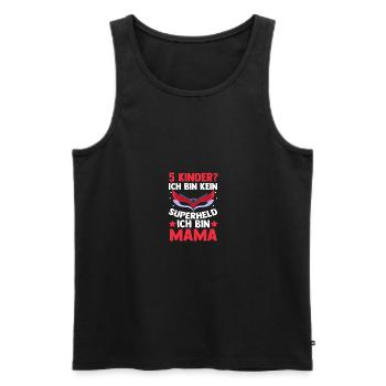 Maman de 5 enfants super-héroïne - Débardeur bio Premium Homme - noir - Devant - Michal (187cm)