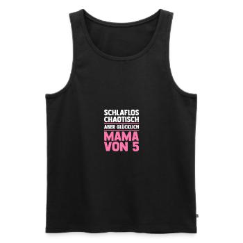 Mom of 5 children - Men's Premium Organic Tank Top - black - Front - Michal (187cm)