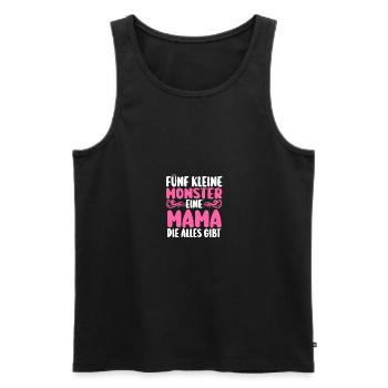 Mama Von 5 Kindern - Männer Premium Bio Tank Top - Schwarz - Vorne - Michal (187cm)