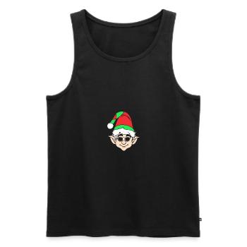 Santa Claus Christmas Elf Christmas Elf - Men's Premium Organic Tank Top - black - Front - AI Model Male 178 light (178cm)