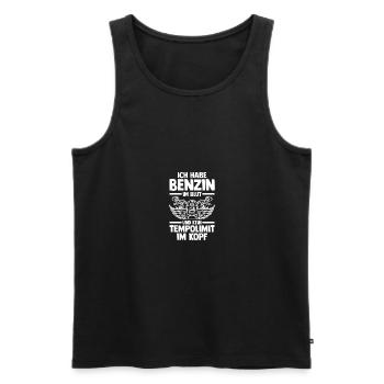 Biker Bike Motorcyclist Motorcycle - Men's Premium Organic Tank Top - black - Front - AI Model Male 178 light (178cm)