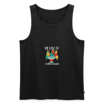 Die Lage Ist Besäufniserregend Papagei - Männer Premium Bio Tank Top - Schwarz - Vorne - Michal (187cm)