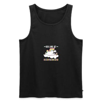 Die Lage Ist Besäufniserregend Einhorn - Männer Premium Bio Tank Top - Schwarz - Vorne - Michal (187cm)