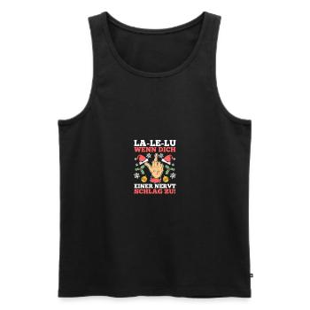 Weihnachtsmann Mittelfinger Weihnachten - Männer Premium Bio Tank Top - Schwarz - Vorne - Michal (187cm)