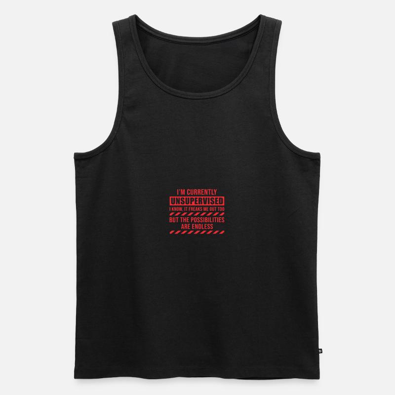 I Am Currently Unsupervised - Männer Premium Bio Tank Top - Schwarz