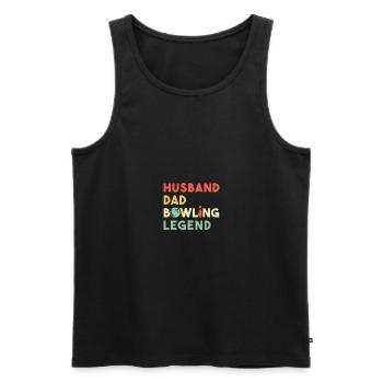 Husband Dad Bowling Legend Fathers Day Birth Day - Männer Premium Bio Tank Top - Schwarz - Vorne - Michal (187cm)