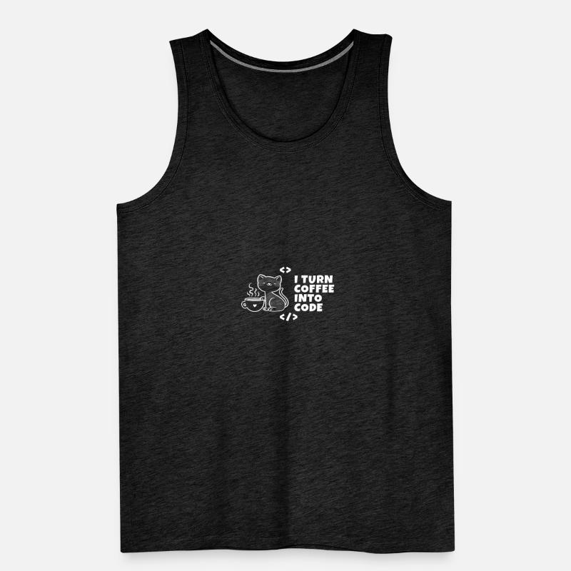 I turn coffee into code Programmierer Entwickler Männer Premium Bio Tank Top