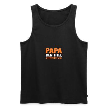 Père Papa - Débardeur bio Premium Homme - noir - Devant - Michal (187cm)