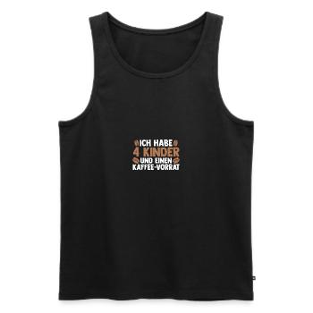 Mama Von 4 Kindern Kaffe - Männer Premium Bio Tank Top - Schwarz - Vorne - Michal (187cm)