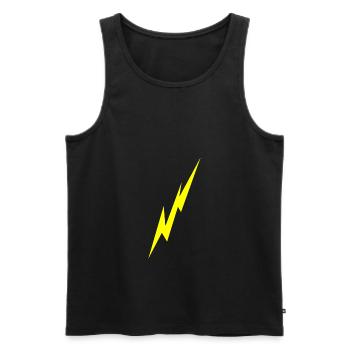 Blitz - Männer Premium Bio Tank Top - Schwarz - Vorne - AI Model Male 178 light (178cm)