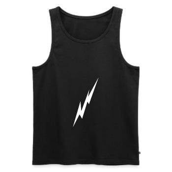 Blitz - Männer Premium Bio Tank Top - Schwarz - Vorne - AI Model Male 178 light (178cm)