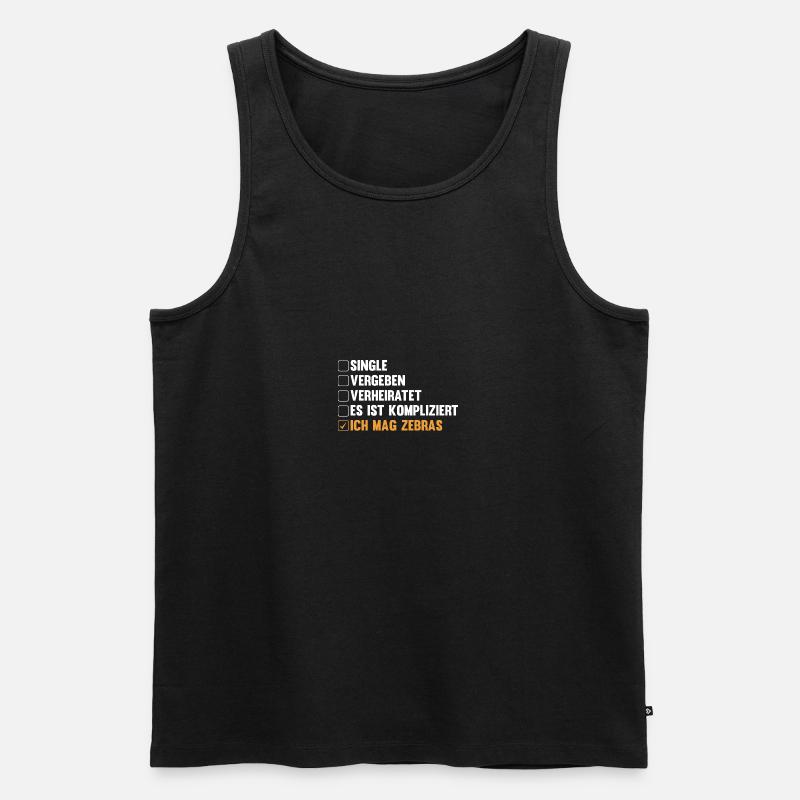 Zebra - Männer Premium Bio Tank Top - Schwarz