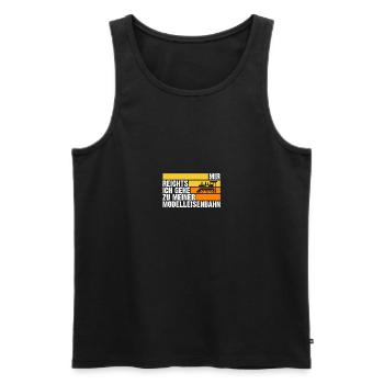 Eisenbahn Dampflok Eisenbahner Modelleisenbahn - Männer Premium Bio Tank Top - Schwarz - Vorne - Michal (187cm)