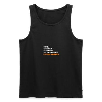 Wellness Saunagänger Saunieren Saunierer Sauna - Männer Premium Bio Tank Top - Schwarz - Vorne - Michal (187cm)