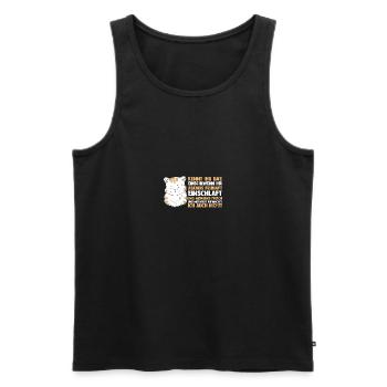 Lazy Late Riser Motivation Cat - Men's Premium Organic Tank Top - black - Front - AI Model Male 178 light (178cm)