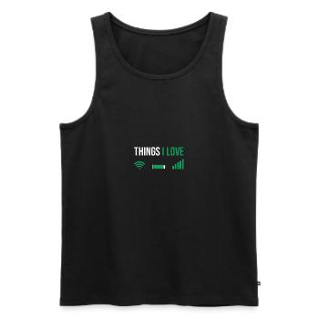 Lustige Dinge, die ich liebe Wifi Batterie Signal - Männer Premium Bio Tank Top - Schwarz - Vorne - Michal (187cm)