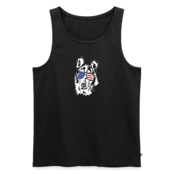 Shorthair Collie America Flag Dogs Wilsigns - Men's Premium Organic Tank Top - black - Front - Michal (187cm)