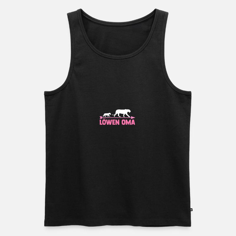Großmutter Löwen Oma - Männer Premium Bio Tank Top - Schwarz