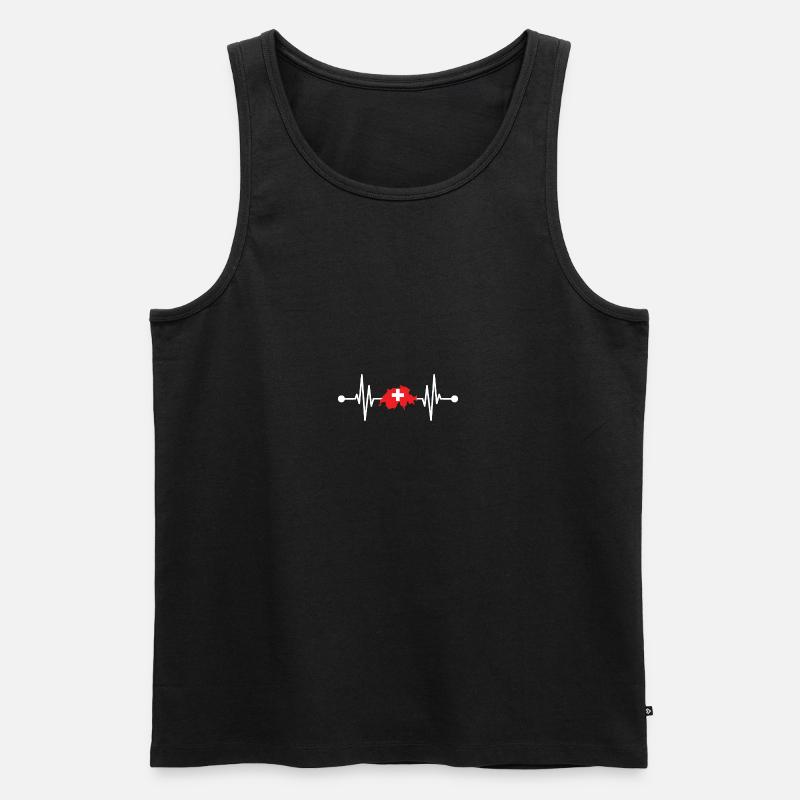 Schweizer Herzschlag Schweiz - Männer Premium Bio Tank Top - Schwarz