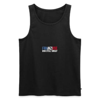 Français Français France - Débardeur bio Premium Homme - noir - Devant - AI Model Male 178 light (178cm)
