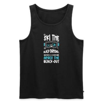 Ski the black diamond, après the... - Men's Premium Organic Tank Top - black - Front - Michal (187cm)