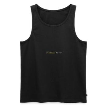 J’ai pris une douche aujourd’hui en disant drôle de ringard - Débardeur bio Premium Homme - noir - Devant - AI Model Male 178 light (178cm)