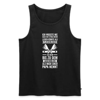 Fliesenleger Papa Fliesen Geschenk - Männer Premium Bio Tank Top - Schwarz - Vorne - AI Model Male 178 light (178cm)