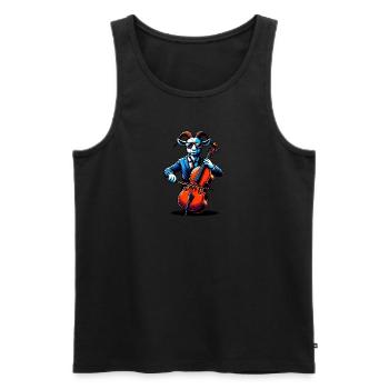 Cool Goat Jouant Violoncelle Musique Band Orchestre - Débardeur bio Premium Homme - noir - Devant - Michal (187cm)