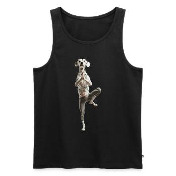 Dalmatiner - Männer Premium Bio Tank Top - Schwarz - Vorne - AI Model Male 178 light (178cm)