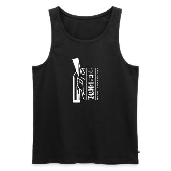 Hiéroglyphes Seth - motif blanc by Fregyptologist - Débardeur bio Premium Homme - noir - Devant - Michal (187cm)