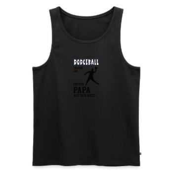 Dodgeball Spieler Dodgeballer Papa Vater Mann - Männer Premium Bio Tank Top - Schwarz - Vorne - Michal (187cm)