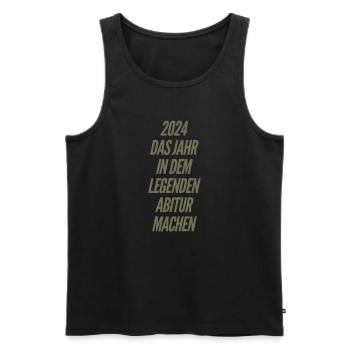 Abi Legendar Spruch - Männer Premium Bio Tank Top - Schwarz - Vorne - Michal (187cm)