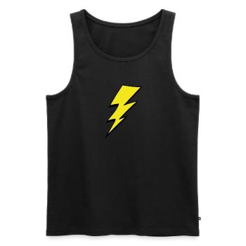 Blitz - Männer Premium Bio Tank Top - Schwarz - Vorne - AI Model Male 178 light (178cm)