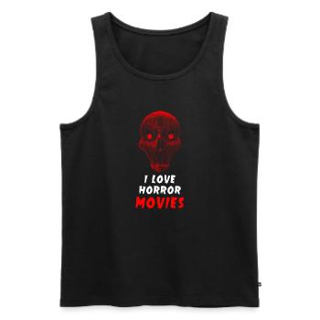 J'adore les films d'horreur - Débardeur bio Premium Homme - noir - Devant - AI Model Male 178 light (178cm)