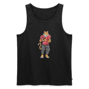 Tiger American Football Sports - Men's Premium Organic Tank Top - black - Front - Michal (187cm)