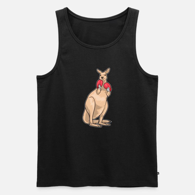 Känguru Boxer Boxhandschuhe Boxen - Männer Premium Bio Tank Top - Schwarz