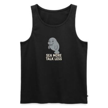 Manatee - sea more - Männer Premium Bio Tank Top - Schwarz - Vorne - Michal (187cm)