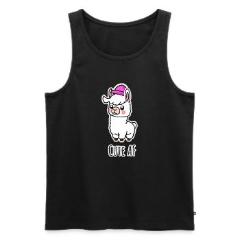 Cute AF Llama Baby or Alpaca - Men's Premium Organic Tank Top - black - Front - AI Model Male 178 light (178cm)