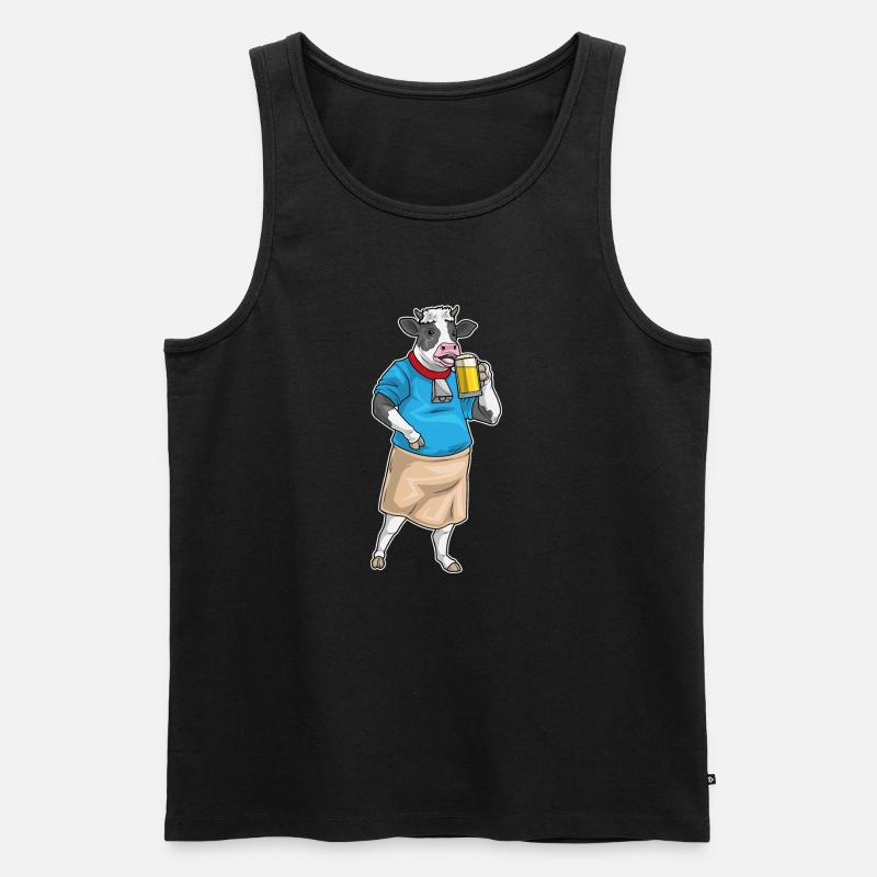 Kuh Bier - Männer Premium Bio Tank Top - Schwarz