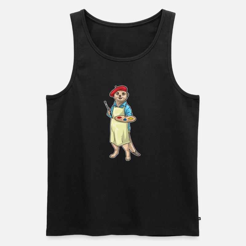 Erdmännchen - Männer Premium Bio Tank Top - Schwarz